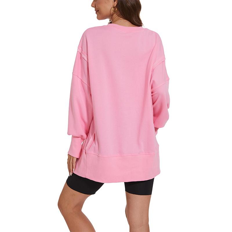 Women's Oversized Lightweight Sweatshirt with Side Slit Soft Crew Neck Pullover Long Sleeve Tops 2024 Fashion