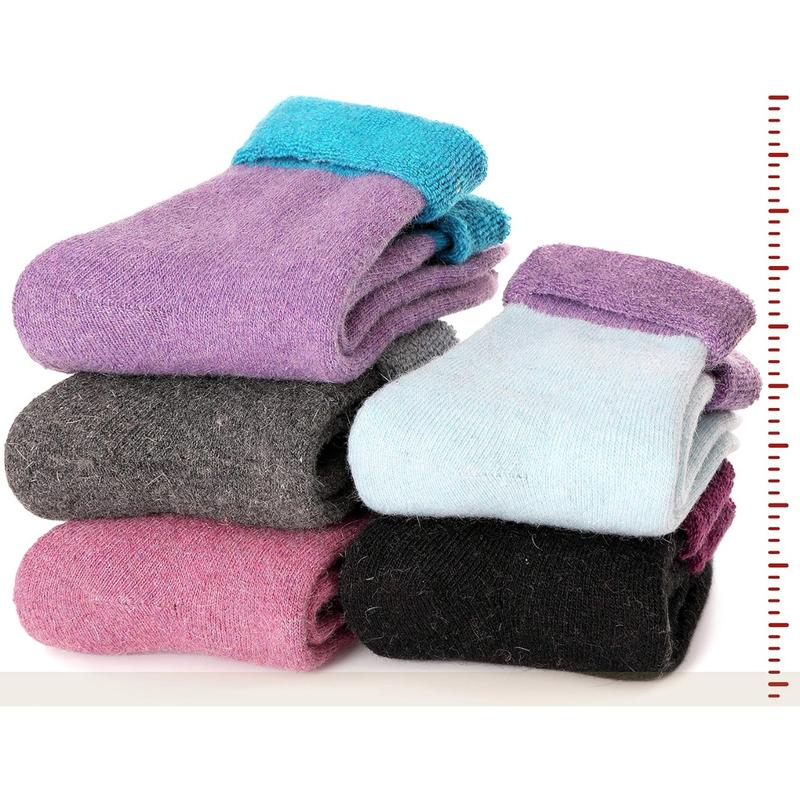 5 Pairs Women Socks Thermal Hiking Winter Warm Thick Cozy Cabin Crew Comfy Socks for Ladies