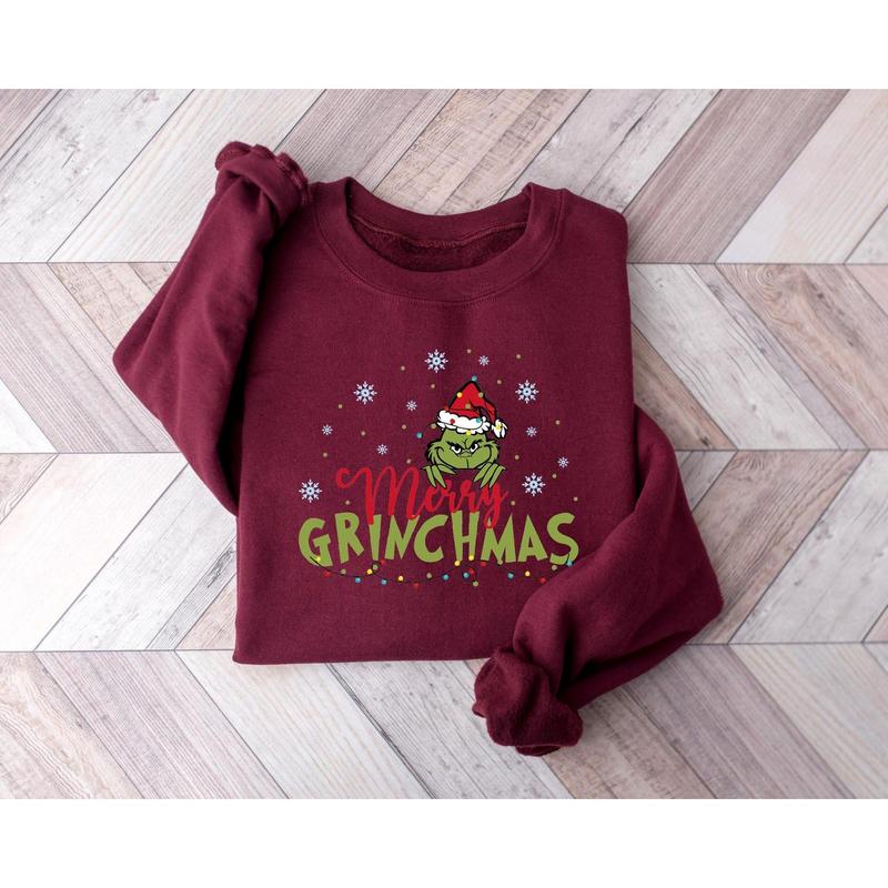 Cute Holiday Season Shirt, Merry Gri.nchmas Sweatshirt, Family Gri.nch Christmas Sweatshirt, Womens Holiday Shirt, Gri.nch Lover Christmas Gift