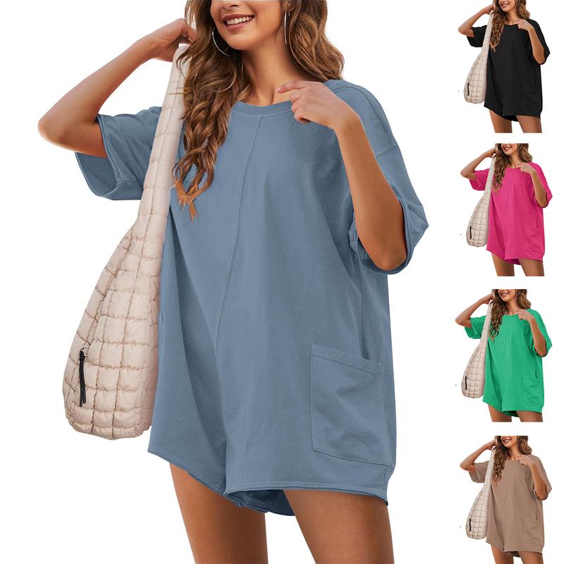 Tanming Womens Rompers Reversible Casual Oversized Athletic Jumpsuits Overalls Workout Hot Shot Tee Romper