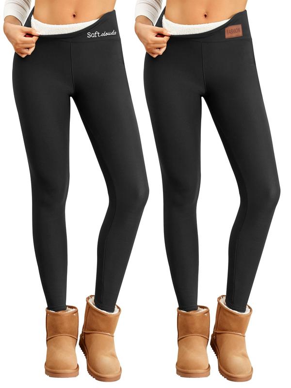 Women's Thermal Lined Leggings, Casual Comfy High Waist Skinny Pants for Fall & Winter, Women's Bottoms for Daily Wear