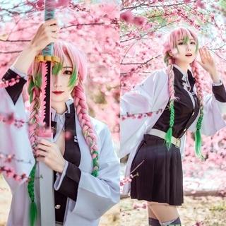 Kanroji Mitsuri  style Cosplay Costume Full KIDS Adults, girl women cloth kimetsu no yaiba demon slayer,many style high quality, net included,stock in LA, go to UPS USPS Fedex working everyday,fastest shipping!