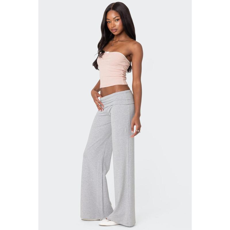 Wide Leg Fold Over Pants