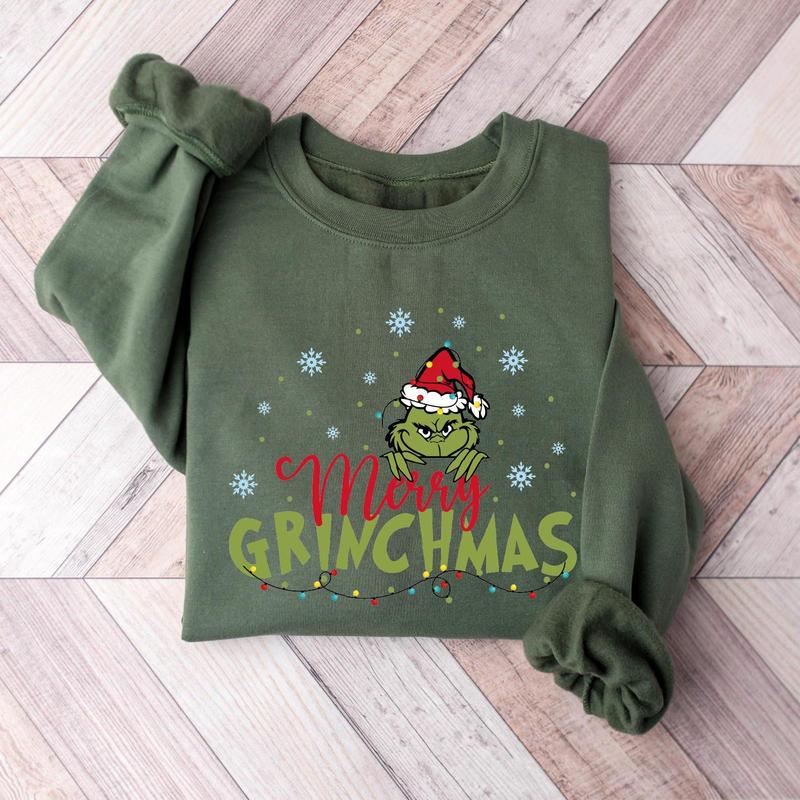 Cute Holiday Season Shirt, Merry Gri.nchmas Sweatshirt, Family Gri.nch Christmas Sweatshirt, Womens Holiday Shirt, Gri.nch Lover Christmas Gift