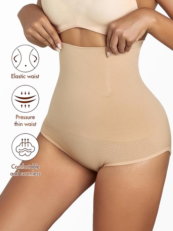 Women's 3 Counts Plain High Waist Shapewear Panty, Casual Comfy Breathable Tummy Control Butt Lift Shapewear Panty for Daily Wear, Waist Trainer Shaper, Body Shapewear, Women Shapewear Bottoms