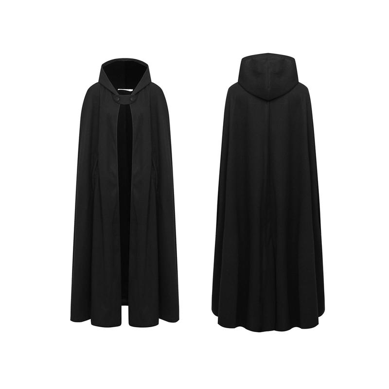 Women Long Hooded Woolen Cloak, Solid Color Vintage Poncho, Black  Grey  Blue  Dark Green Womenswear Coats Winter Jackets Black Friday