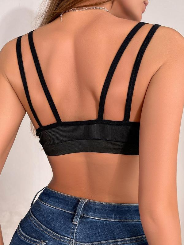 Women's Solid Backless Bra, Breathable Comfortable Wireless Push Up Lingerie, Ladies Lingerie for All Seasons