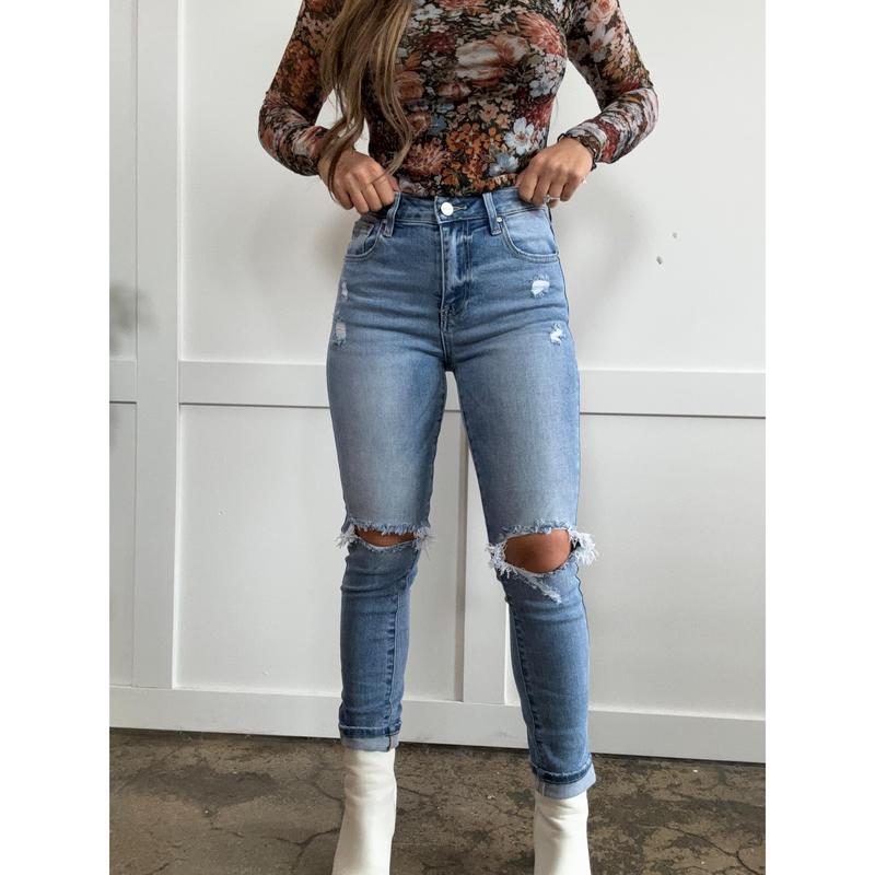 Nothing Better High Rise Knee Distressed Skinny Jeans