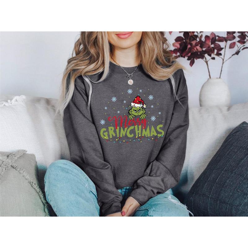 Cute Holiday Season Shirt, Merry Gri.nchmas Sweatshirt, Family Gri.nch Christmas Sweatshirt, Womens Holiday Shirt, Gri.nch Lover Christmas Gift