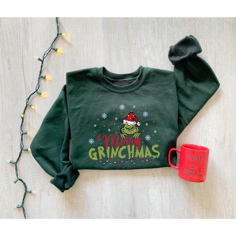 Cute Holiday Season Shirt, Merry Gri.nchmas Sweatshirt, Family Gri.nch Christmas Sweatshirt, Womens Holiday Shirt, Gri.nch Lover Christmas Gift