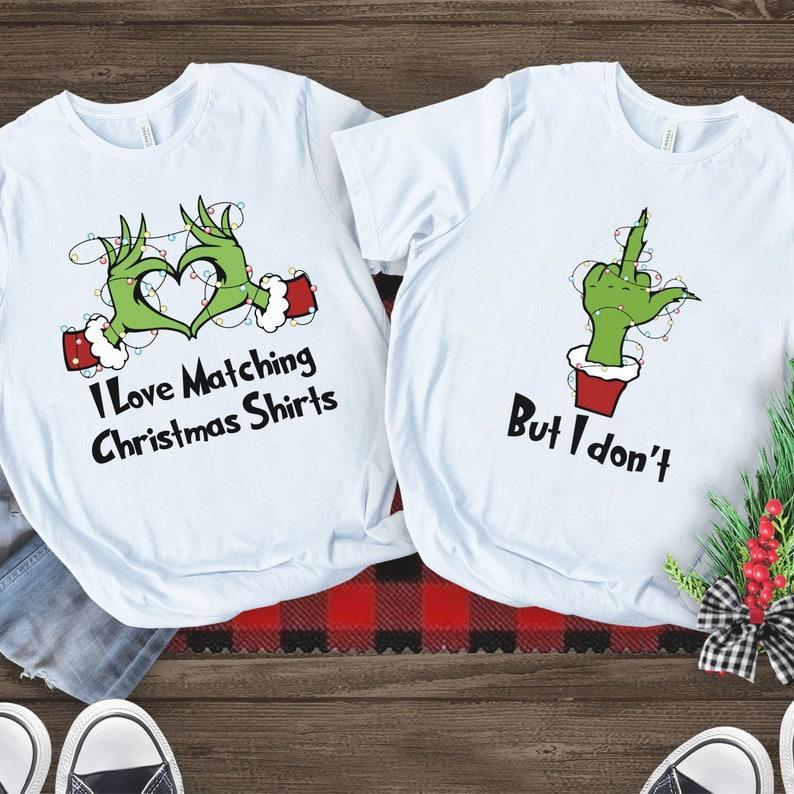 Couples Matching Christmas Shirts Funny, Matching Christmas Pajamas, Funny Xmas Tshirt Matching Christmas TShirts Ugly Sweater Party Tee