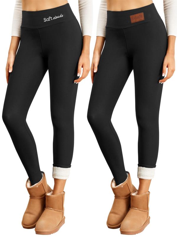 Women's Thermal Lined Leggings, Casual Comfy High Waist Skinny Pants for Fall & Winter, Women's Bottoms for Daily Wear