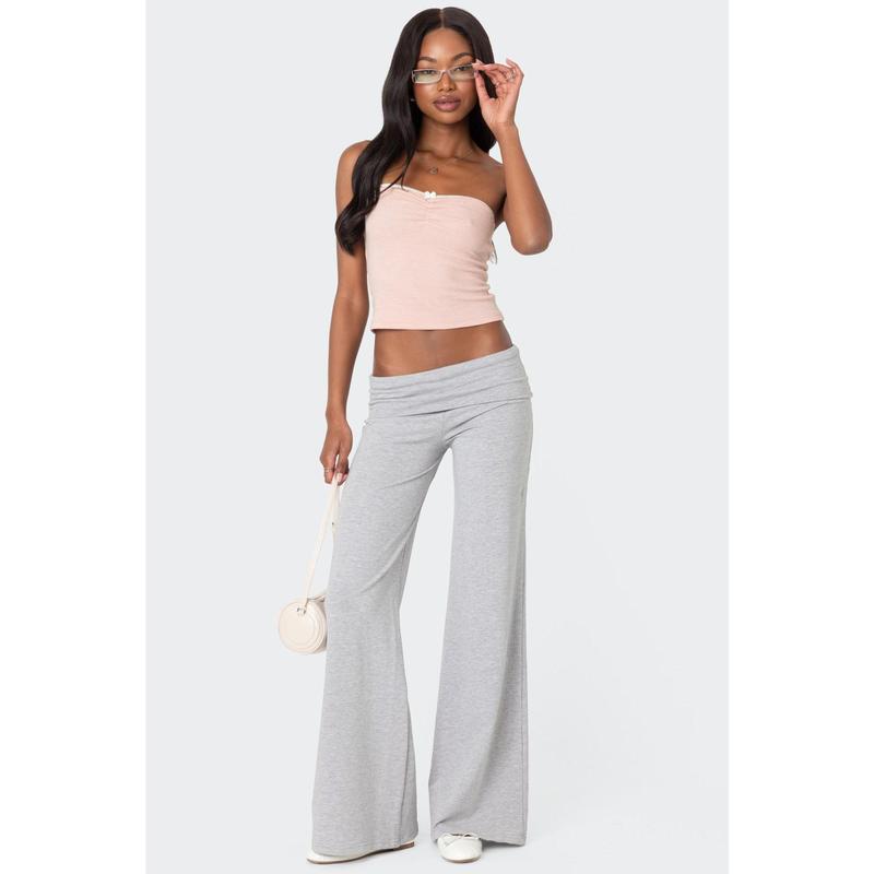 Wide Leg Fold Over Pants