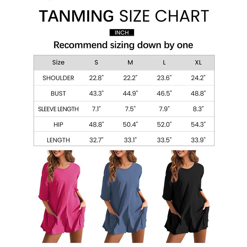 Tanming Womens Rompers Reversible Casual Oversized Athletic Jumpsuits Overalls Workout Hot Shot Tee Romper