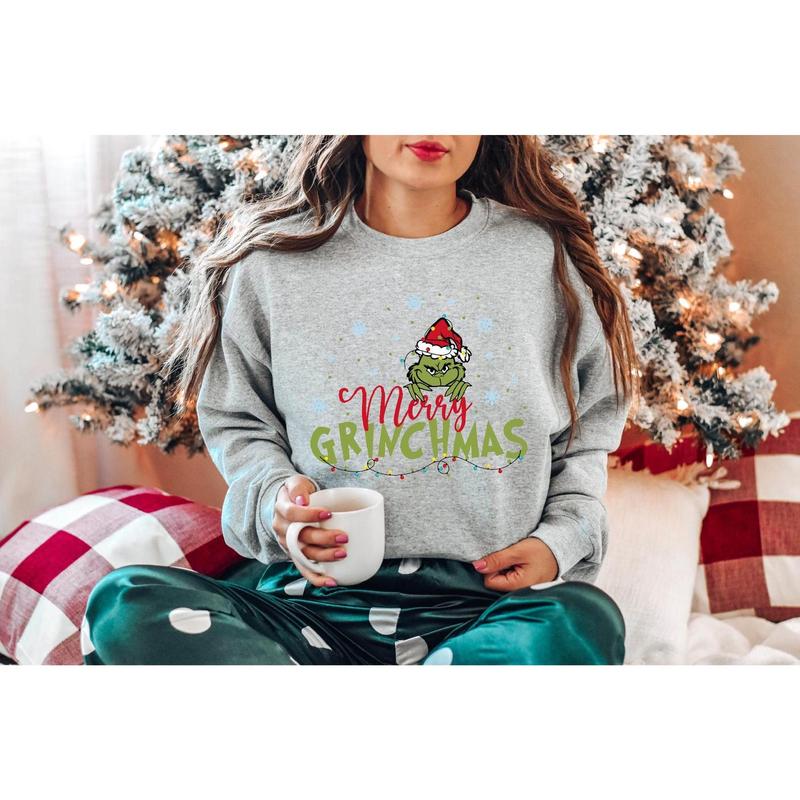 Cute Holiday Season Shirt, Merry Gri.nchmas Sweatshirt, Family Gri.nch Christmas Sweatshirt, Womens Holiday Shirt, Gri.nch Lover Christmas Gift