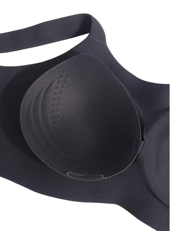 Women's Solid Color Wireless Bra, Soft Comfortable Breathable Buckle Back Lingerie Top, Women's Lingerie for All Seasons