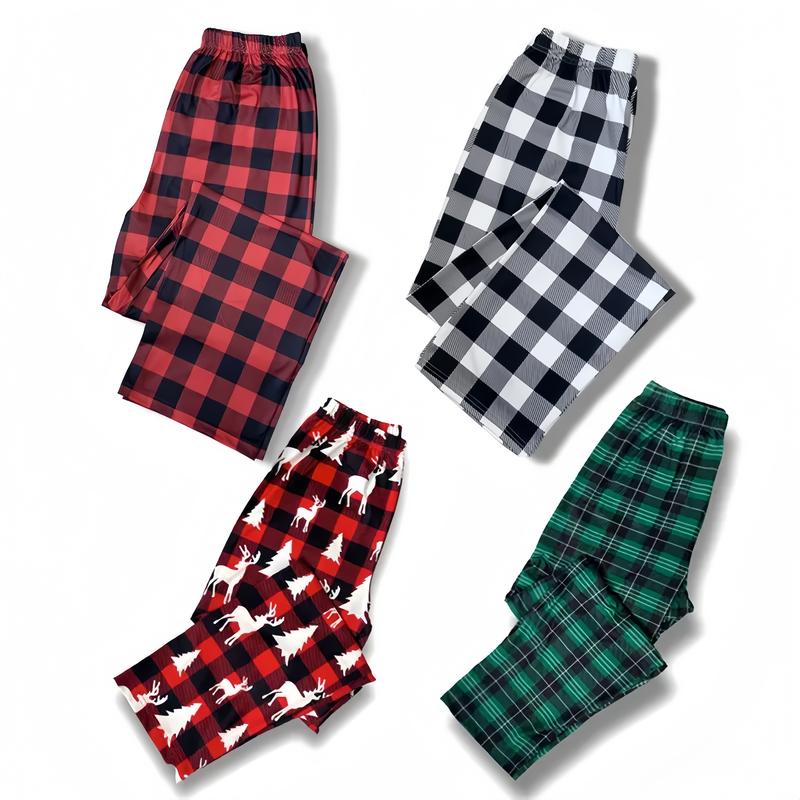 Multi Color Plaid Pajama Pants , Christmas Winter Adult Unisex Pajama Bottoms, Buffalo Plaid PJ Pants, Cute Pajamas Bottoms Jammies, Family Matching Pajamas Set