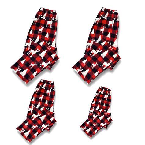 Multi Color Plaid Pajama Pants , Christmas Winter Adult Unisex Pajama Bottoms, Buffalo Plaid PJ Pants, Cute Pajamas Bottoms Jammies, Family Matching Pajamas Set