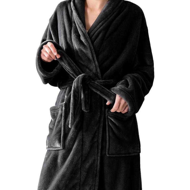 Soft Shawl Collar Bathrobe for Women, Silky Soft Lightweight Plush Long Robe Warm and Comfy to Wear Womenswear Gowns Loungewear Nightwear