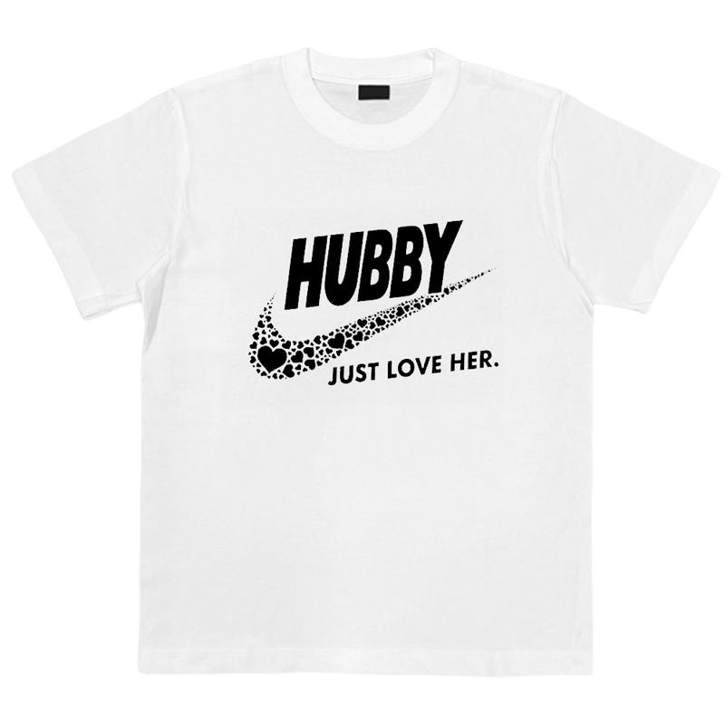 Hubby Wifey Just Love Him & Her TShirt, Married Couple Matching Shirt, Birthday Gift for Him, Birthday Gift for Her, Funny Husband Shirt