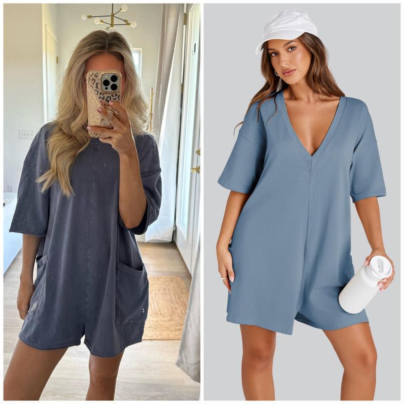 Tanming Womens Rompers Reversible Casual Oversized Athletic Jumpsuits Overalls Workout Hot Shot Tee Romper