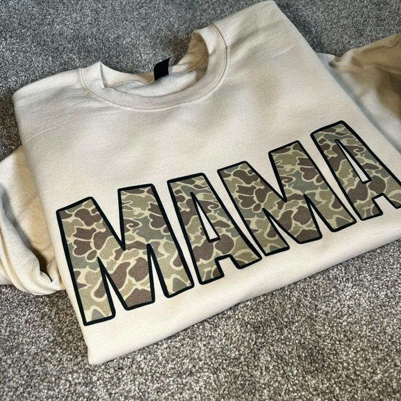 Vintage Bottomland or Old School Camo Crewnecks long sleeve pullover sweatshirt Cotton Womenswear