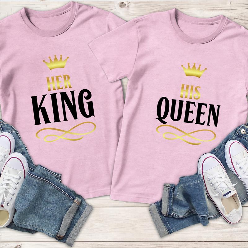 The Most Important Person His Queen Her King Couple Matching T-Shirt, Comfort Cotton, Size For All Body, Gift For Girlfriend Boyfriend Clothing