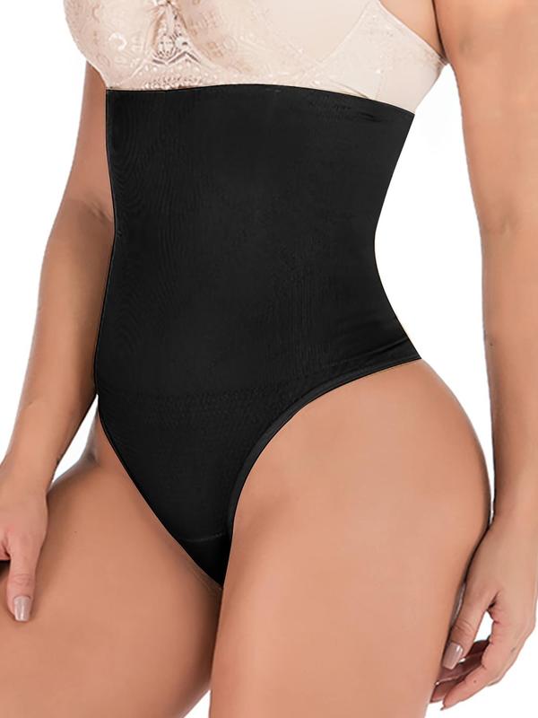 Women's Sexy Solid Slimming High Waisted Sculpting Thong Shapewear, Breathable Tummy Control Shaper Panty, Compression Underwear, Summer Clothes Women, Girlfriend Gift Bundle, Gifts for Her, Please Purchase A Size Up Girdle Highwaist