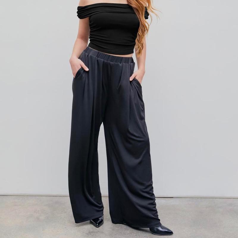 Cider [12 colors, Size 0-26] Stretchy Wide Leg Pants