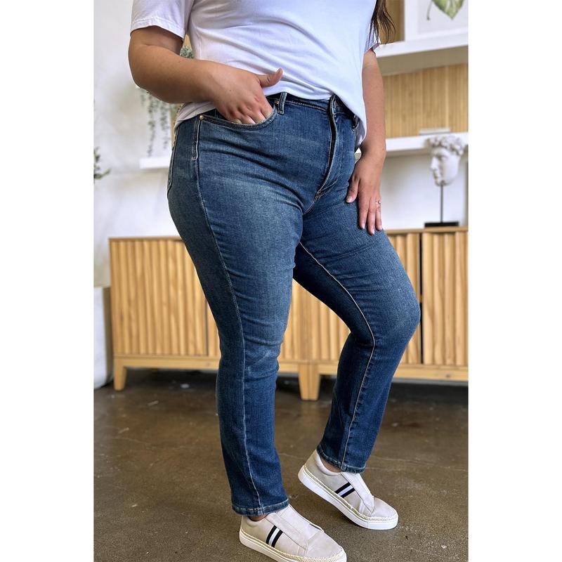 Judy Blue Full Size Tummy Control High Waist Slim Jeans trendy jean judy blue high waist garment