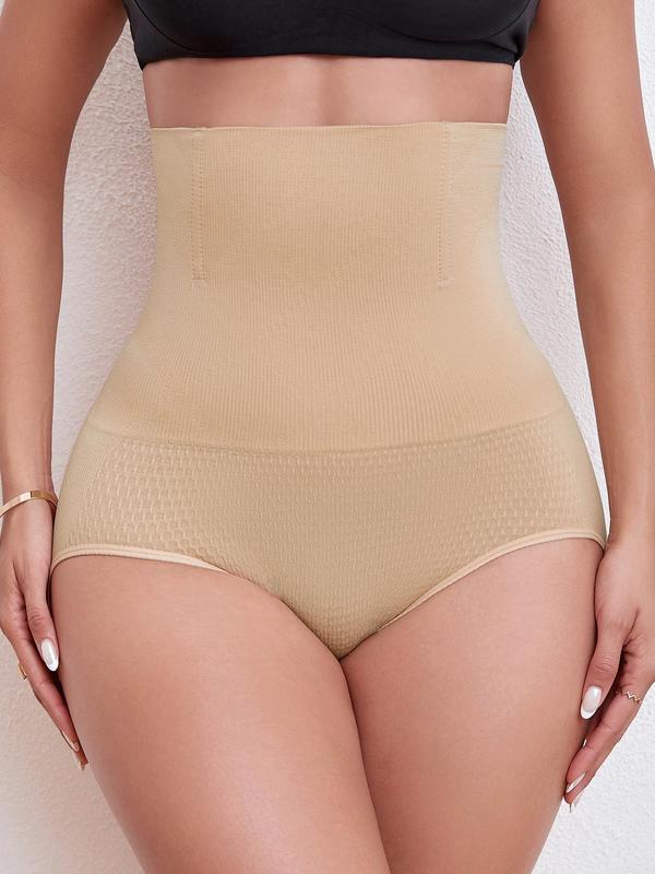 Women's Solid Color Waist Trainer Shapewear Knicker, Comfort Breathable Stretchy High Waist Tummy Control Hip Lifter Shaper, Women's Shapewear Bottoms for Daily Wear