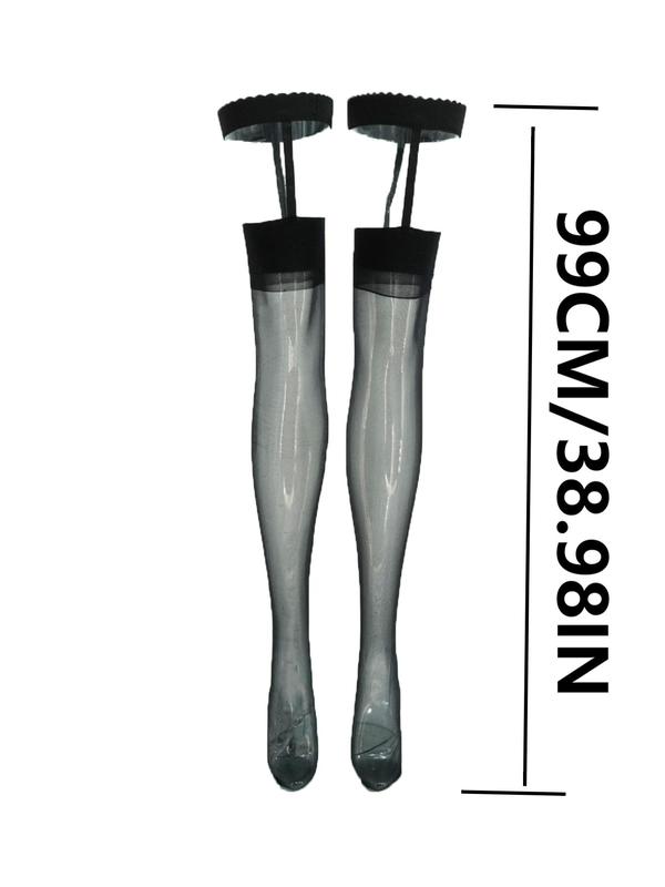 Women's 1 Pair Contrast Mesh Sheer Cut Out Sexy Stockings, Sexy Comfy Breathable Stockings for Party, Fashion Ladies Stockings for All Seasons