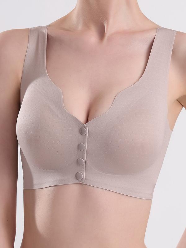 3Pcs Comfy Seamless Wireless Bralette - Soft, Breathable, Removable Padded, Sheer, Solid Color, Knit Fabric, Casual Style for Women - Perfect for Everyday Wear Womenswear Underwear