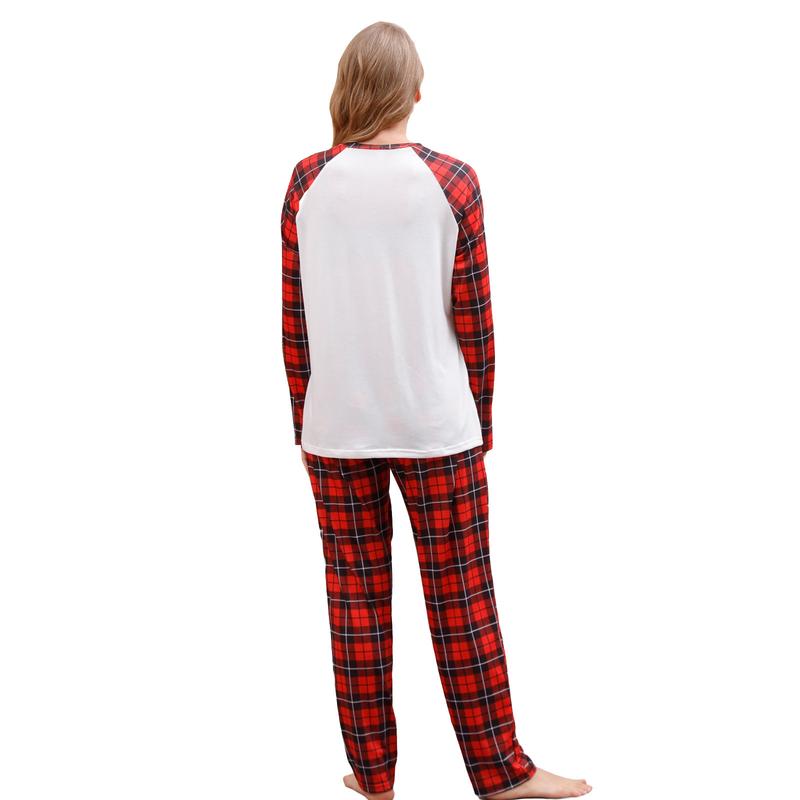 2024 New Christmas Pajamas for Family Long Sleeve Snowflake Tree Print Tops + Plaid Pants Set Winter Sleepwear Xmas Pj's Clothes Homewear Loungewear Nightwear Womenswear Baby Dog Suits Womenswear Baby