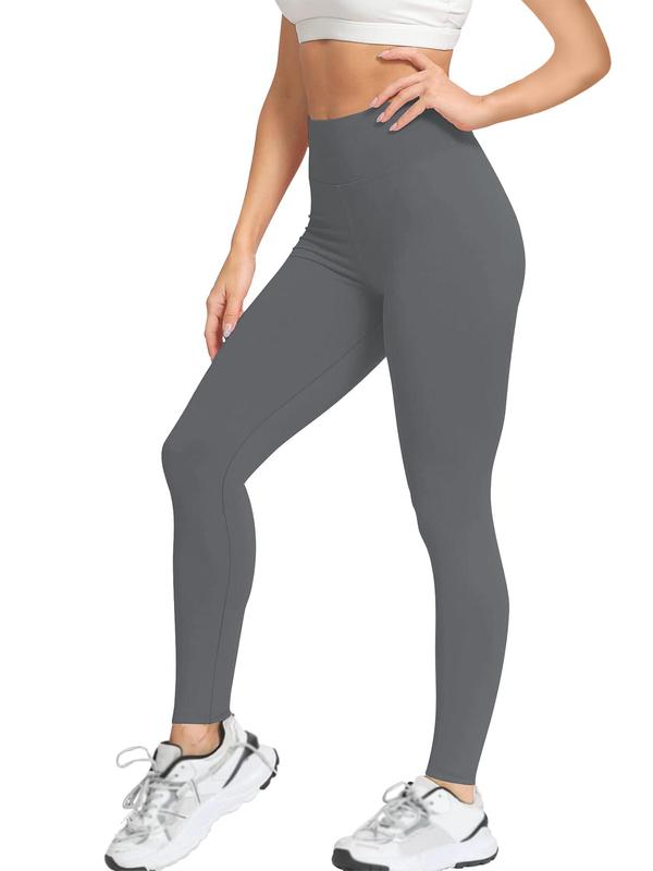 Women's Solid High Waist Leggings, Casual Comfy Breathable Skinny Pants for Daily Wear, Leggings for Women, Ladies Bottoms for All Seasons