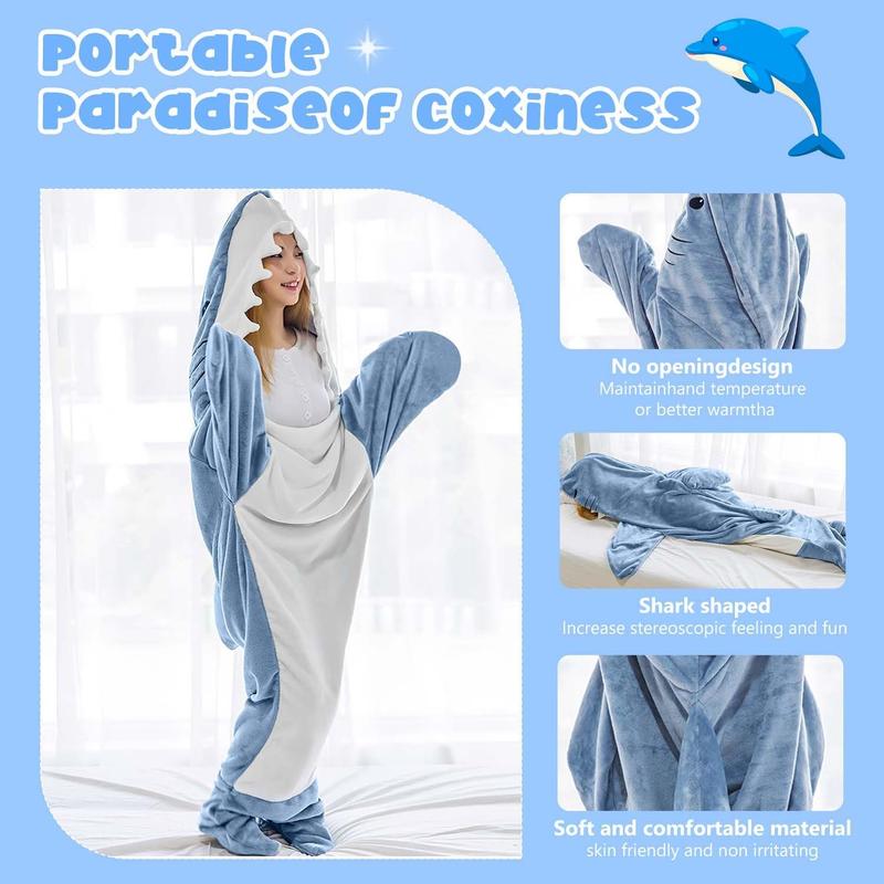 Shark Blanket Hoodie Onesie Wearable Sleeping Bag Soft Cozy Pajama Christmas Costume Comfort Overalls Clothing Suits Womenswear