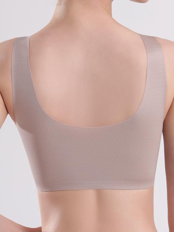 3Pcs Comfy Seamless Wireless Bralette - Soft, Breathable, Removable Padded, Sheer, Solid Color, Knit Fabric, Casual Style for Women - Perfect for Everyday Wear Womenswear Underwear