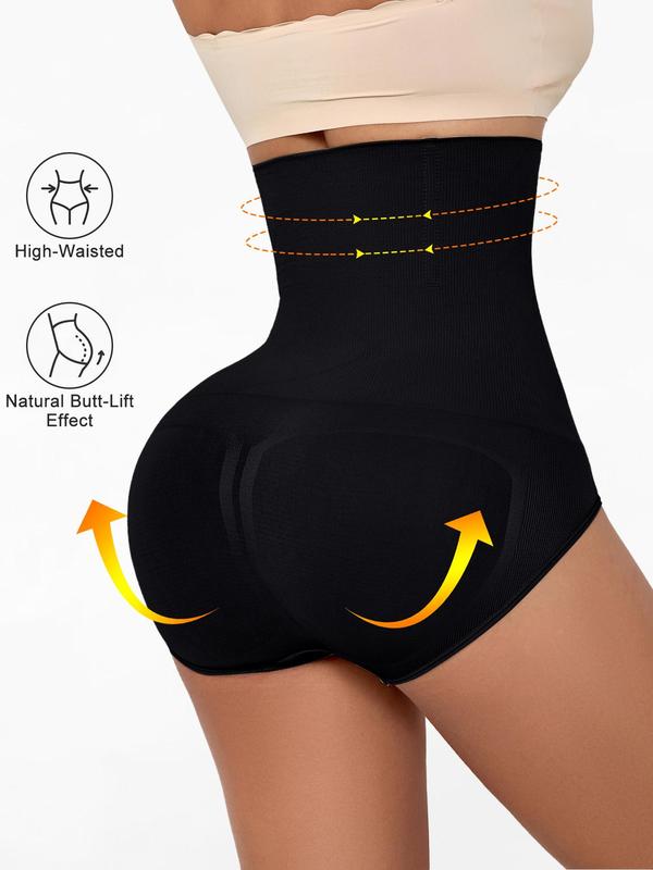 Women's Solid Color Waist Trainer Shapewear Knicker, Comfort Breathable Stretchy High Waist Tummy Control Hip Lifter Shaper, Women's Shapewear Bottoms for Daily Wear