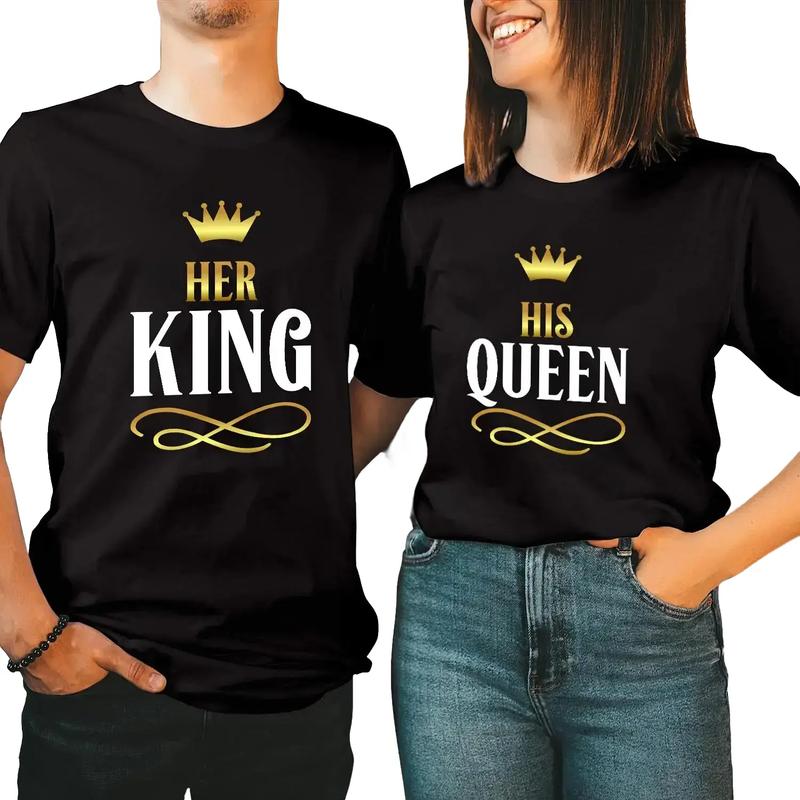 The Most Important Person His Queen Her King Couple Matching T-Shirt, Comfort Cotton, Size For All Body, Gift For Girlfriend Boyfriend Clothing