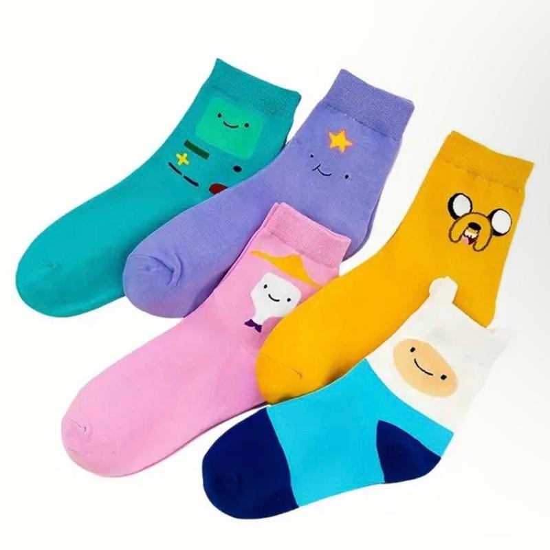 Adventure Time Comfortable Cotton Sock Collection Women Breathable Womenswear Day Outdoors season sock socks for cute sock casual comfy woman sock colored low cut winter warm print crew fashion cozy