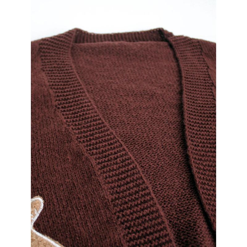 Women's Christmas Open Front Cropped Cardigan Sweaters Long Sleeve Ugly Style Christmas Man Cardigan