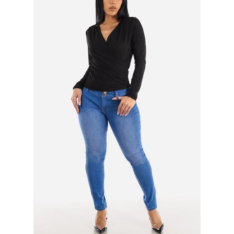 Levantacola High Waist Med Wash Skinny Jeans