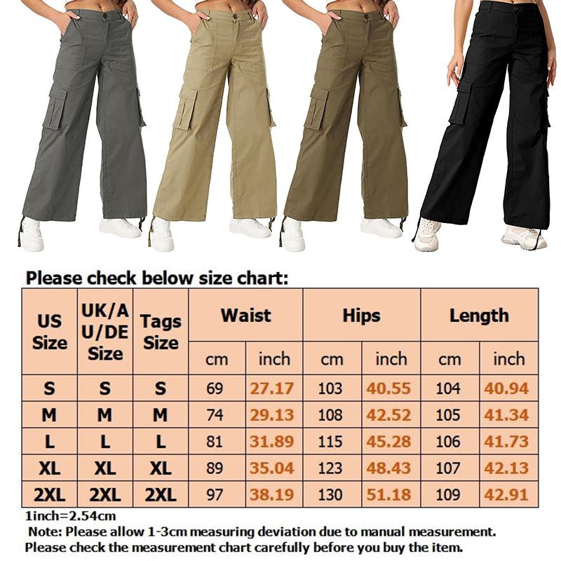 Womens  High Waisted Hiking Pants Multiple Pocket Work Pants Straight Leg Casual Cargo Pants With Adjustable Trouser cuffs Blank And ArmyGreen For Ladies