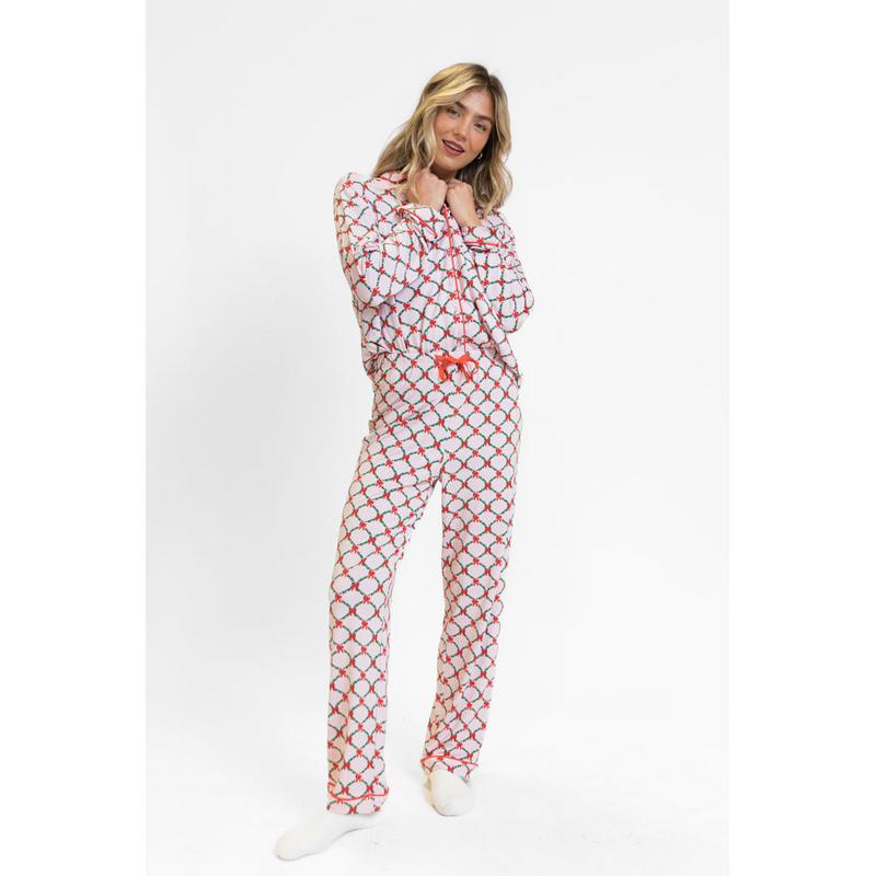 Under The Stars in Ribbons and Garland Bamboo Pajama Pants FINAL SALE