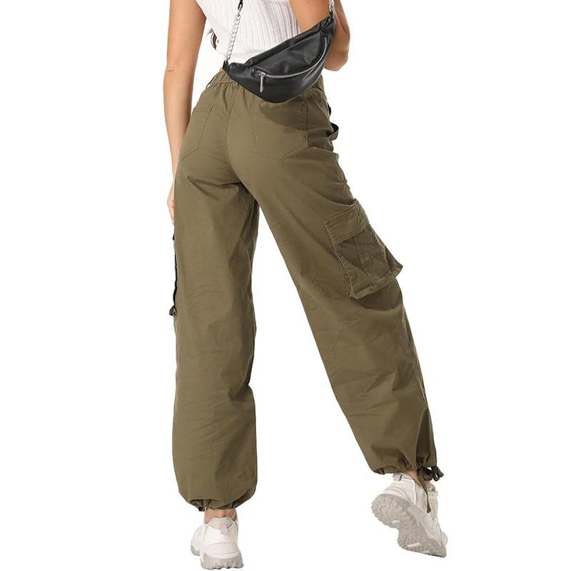 Womens  High Waisted Hiking Pants Multiple Pocket Work Pants Straight Leg Casual Cargo Pants With Adjustable Trouser cuffs Blank And ArmyGreen For Ladies