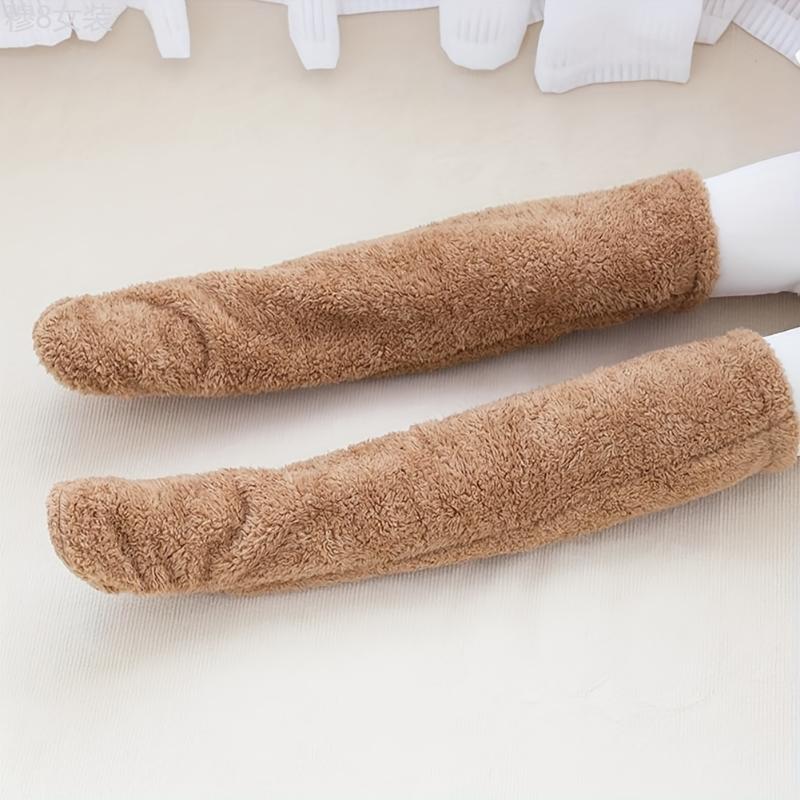 Extra Long Fuzzy Thigh High Socks, Comfy & Warm Floor Over The Knee Socks, Women's Stockings & Hosiery Fabric Womenswear