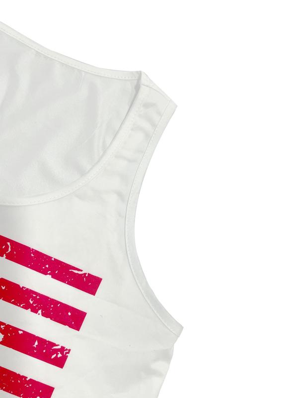 Women's Star & Striped Print Scoop Neck 4th of July Tank Top, Casual Streetwear Sleeveless Cropped Top for Summer, Ladies Teen Girls Clothes for Daily Wear