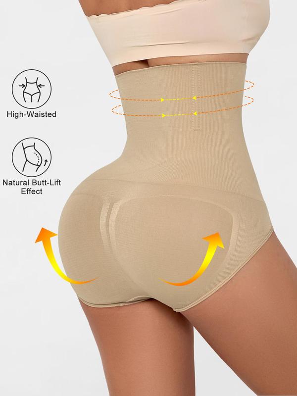 Women's Solid Color Waist Trainer Shapewear Knicker, Comfort Breathable Stretchy High Waist Tummy Control Hip Lifter Shaper, Women's Shapewear Bottoms for Daily Wear