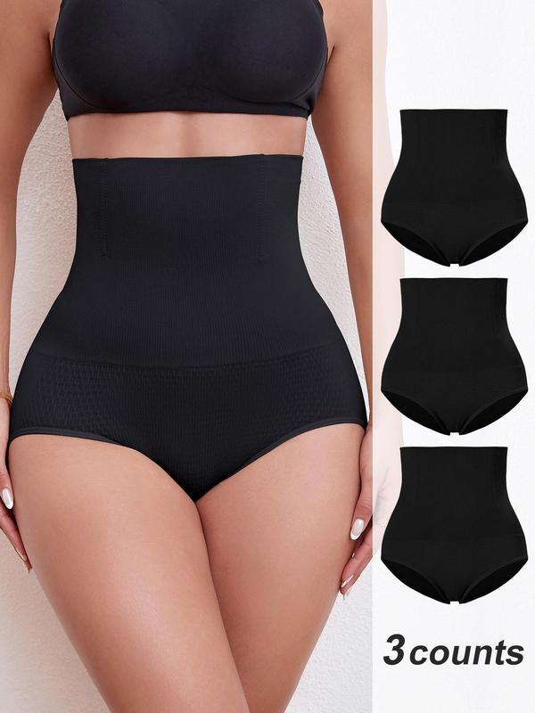 Women's Solid Color Waist Trainer Shapewear Knicker, Comfort Breathable Stretchy High Waist Tummy Control Hip Lifter Shaper, Women's Shapewear Bottoms for Daily Wear