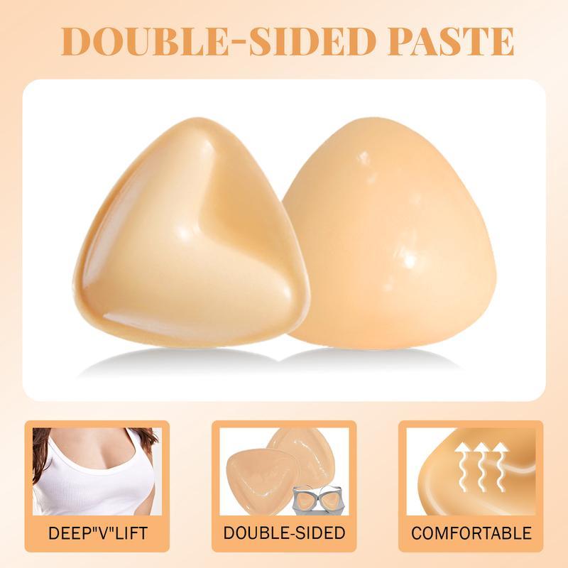 Double Sided Sticky Bra Inserts-Instant Lift & Boost, Reusable Adhesive Bra with Padding, Bikini Swimsuit Sports Bra,Black Friday, Christmas Gifts